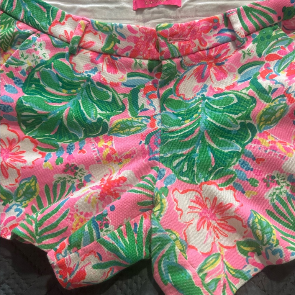 Lilly Pulitzer Pink and Green High Waist Shorts